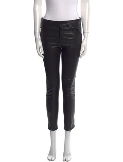 Pre-owned Helmut Lang Lamb Leather Straight Leg Pants In Black