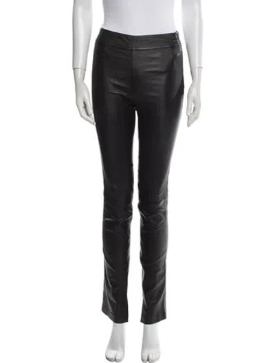 Pre-owned Helmut Lang Lamb Leather Straight Leg Pants In Black