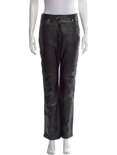 Pre-owned Helmut Lang Lamb Leather Straight Leg Pants In Black