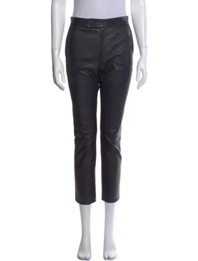 Pre-owned Helmut Lang Lamb Leather Straight Leg Pants In Black