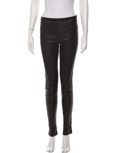 Pre-owned Helmut Lang Lamb Leather Straight Leg Pants In Black