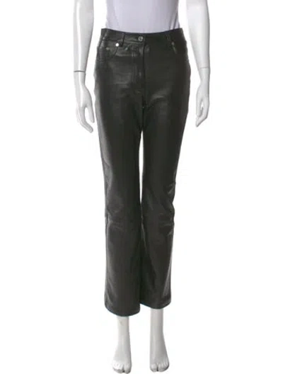 Pre-owned Helmut Lang Lamb Leather Straight Leg Pants In Black