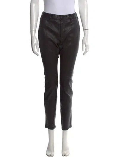 Pre-owned Helmut Lang Lamb Leather Straight Leg Pants In Black