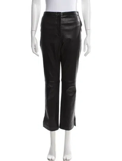 Pre-owned Helmut Lang Lamb Leather Straight Leg Pants In Black