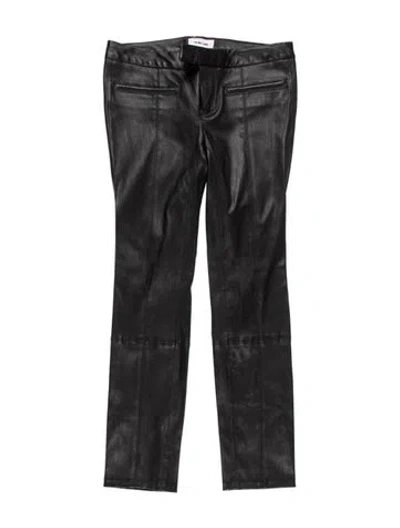 Pre-owned Helmut Lang Lamb Leather Straight Leg Pants In Black