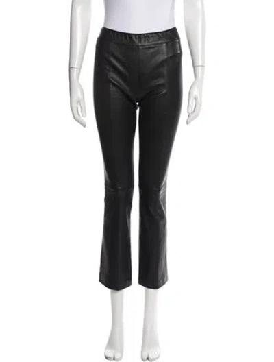 Pre-owned Helmut Lang Lamb Leather Straight Leg Pants In Blue
