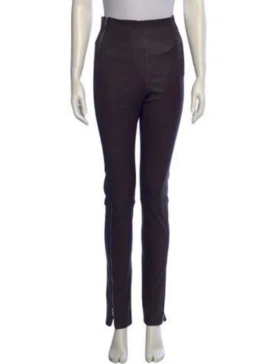 Pre-owned Helmut Lang Lamb Leather Straight Leg Pants In Burgundy