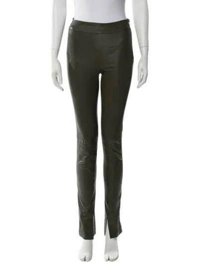 Pre-owned Helmut Lang Lamb Leather Straight Leg Pants In Green
