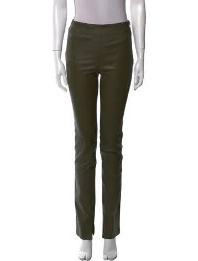 Pre-owned Helmut Lang Lamb Leather Straight Leg Pants In Green