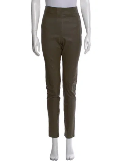Pre-owned Helmut Lang Lamb Leather Straight Leg Pants In Green