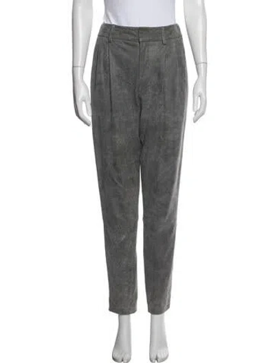 Pre-owned Helmut Lang Lamb Leather Straight Leg Pants In Grey