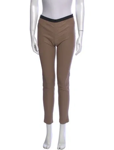 Pre-owned Helmut Lang Lamb Leather Straight Leg Pants In Neutral
