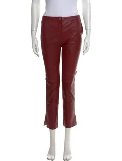 Pre-owned Helmut Lang Lamb Leather Straight Leg Pants In Red