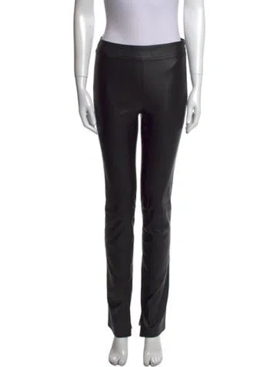 Pre-owned Helmut Lang Lamb Leather Straight Leg Pants W/ Tags In Black