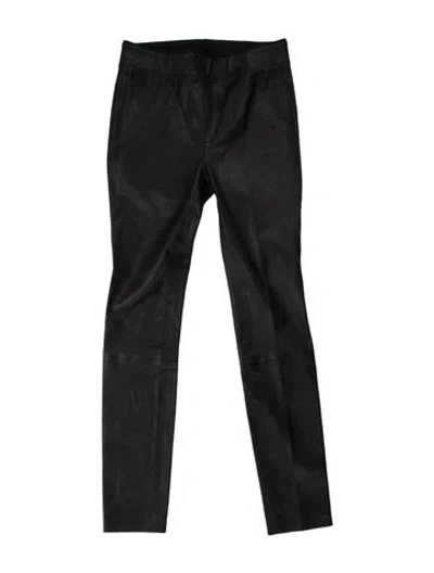 Pre-owned Helmut Lang Lamb Leather Straight Leg Pants W/ Tags In Black