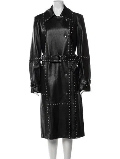 Pre-owned Helmut Lang Lamb Leather Trench Coat In Black
