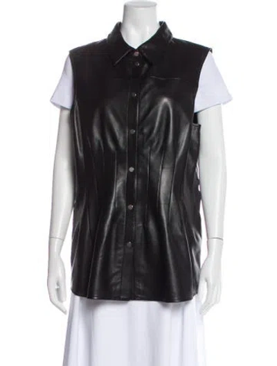 Pre-owned Helmut Lang Lamb Leather Vest In Black