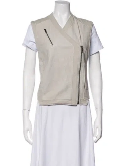 Pre-owned Helmut Lang Lamb Leather Vest In Grey/neutrals