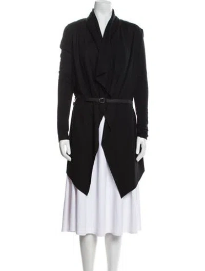 Pre-owned Helmut Lang Lamb Leather V-neck Sweater In Black