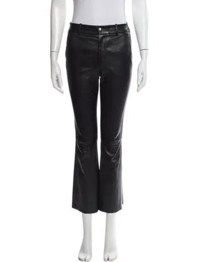 Pre-owned Helmut Lang Lamb Leather Wide Leg Pants In Black
