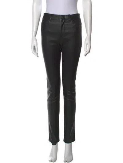 Pre-owned Helmut Lang Lamb Leather Wide Leg Pants In Black