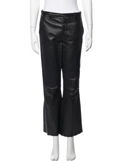 Pre-owned Helmut Lang Lamb Leather Wide Leg Pants In Black