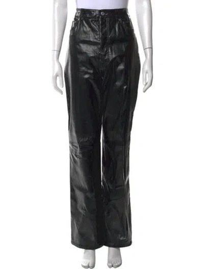 Pre-owned Helmut Lang Lamb Leather Wide Leg Pants In Black