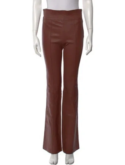 Pre-owned Helmut Lang Lamb Leather Wide Leg Pants In Brown