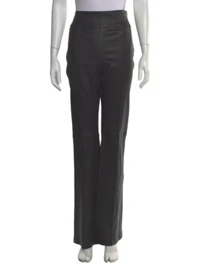 Pre-owned Helmut Lang Lamb Leather Wide Leg Pants In Gray