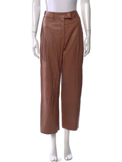 Pre-owned Helmut Lang Lamb Leather Wide Leg Pants In Neutral