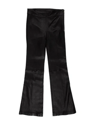 Pre-owned Helmut Lang Lamb Leather Wide Leg Pants W/ Tags In Black