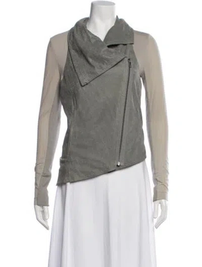 Pre-owned Helmut Lang Lambskin Biker Jacket In Gray