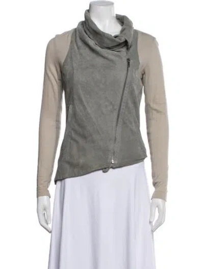 Pre-owned Helmut Lang Lambskin Biker Jacket In Grey