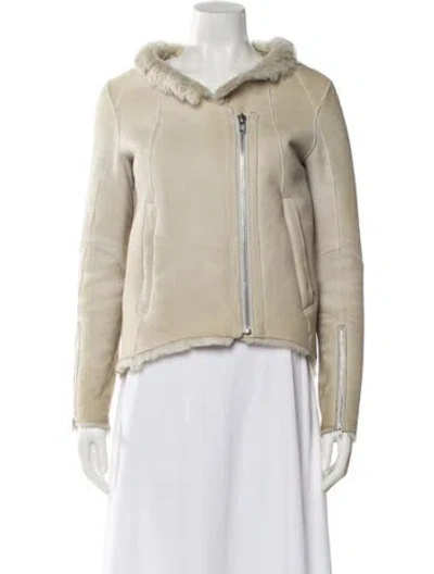 Pre-owned Helmut Lang Lambskin Biker Jacket In Neutral