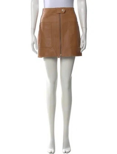 Pre-owned Helmut Lang Lambskin Mini Skirt In Neutral