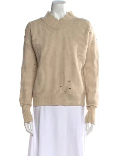 Pre-owned Helmut Lang Lambswool Mock Neck Sweater In Neutral
