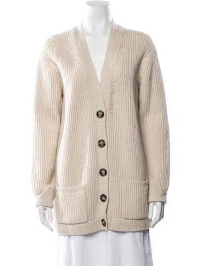 Pre-owned Helmut Lang Lambswool V-neck Sweater In Neutral