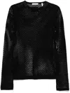 Helmut Lang Long-sleeve Mesh Seatbelt Top In Black