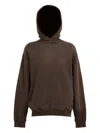 Helmut Lang Laser Studio Logo-detailed Hoodie In Brown