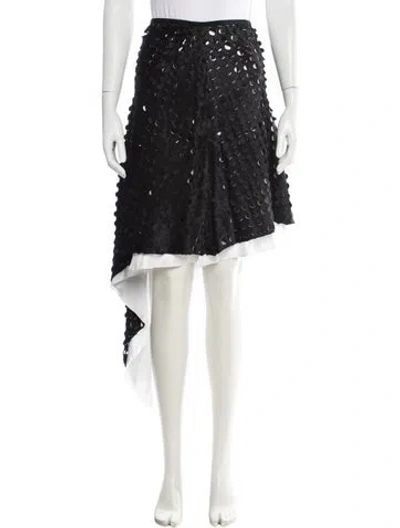 Pre-owned Helmut Lang Lasercut Accents Midi Length Skirt In Black