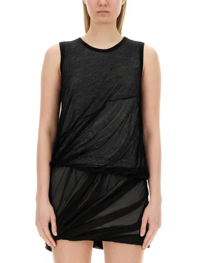 HELMUT LANG LAYERED BLACK JERSEY TANK TOP