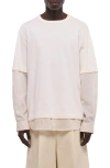 Helmut Lang Layered Pinstriped T-shirt In White