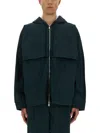 Helmut Lang Layered Design Hooded Windbreaker In Multi