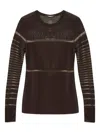 Helmut Lang Spaced Sheer Long-sleeve Top