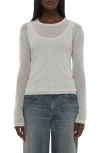 Helmut Lang Layered Mesh Long Sleeve T-shirt In Multi