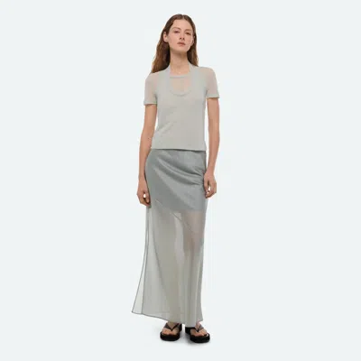 Helmut Lang Layered Mesh Tee In Gray