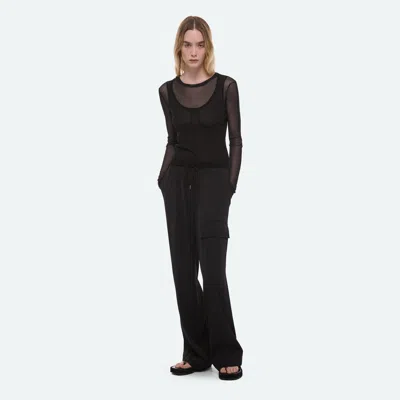 Helmut Lang Layered See-through Top In Black