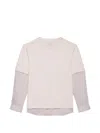 Helmut Lang Layered Pinstriped T-shirt In Neutral