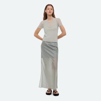 Helmut Lang Layered Sheer Skirt In Gray