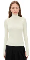Helmut Lang Shrug Layer Turtleneck Sweater In White